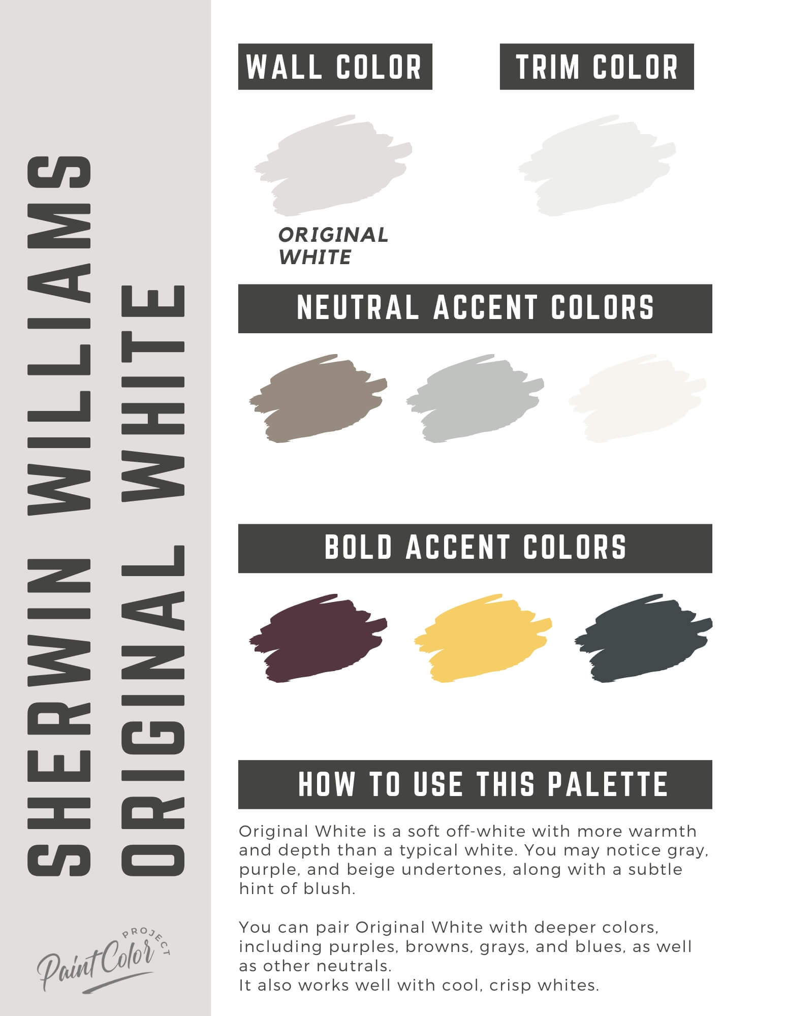 Sherwin Williams Original White Paint Color Palette